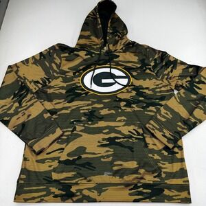 NFL Team Apparel Green Bay Packers Hoodie MENS Camouflage Zubaz Pullover XXL